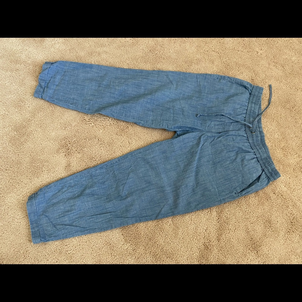 J. Crew Cropped Chambray Linen Pants, Size 10
